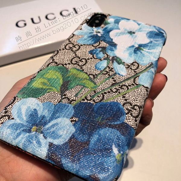 Gucci手機殼 Gucci手機套 熱賣款古馳GUCCI天竺葵手機殼 蘋果手機後套  mmk1043